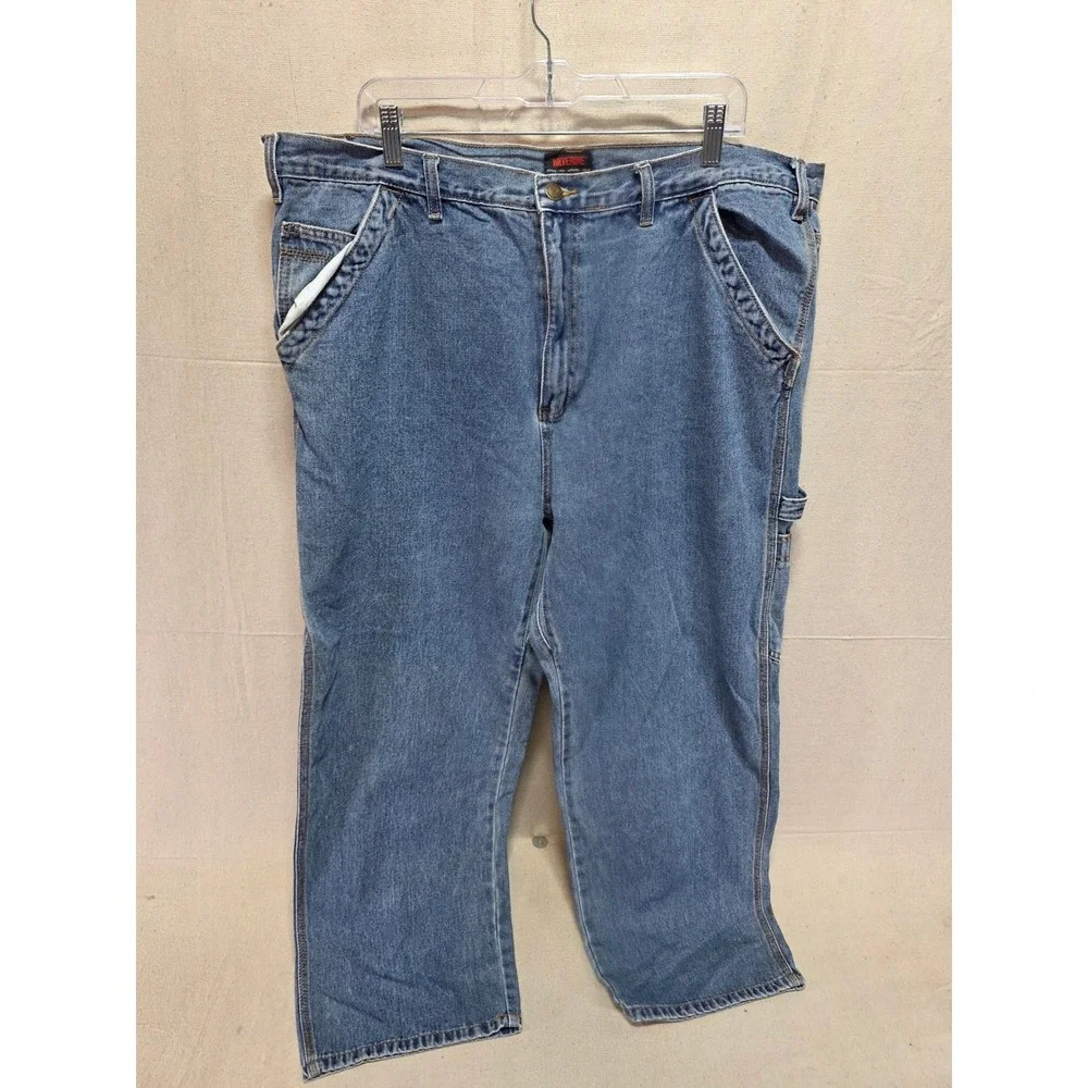 Wolverine Mens Carpenter Jeans 42x30 Blue Denim Workwear Hammer Loop Pants